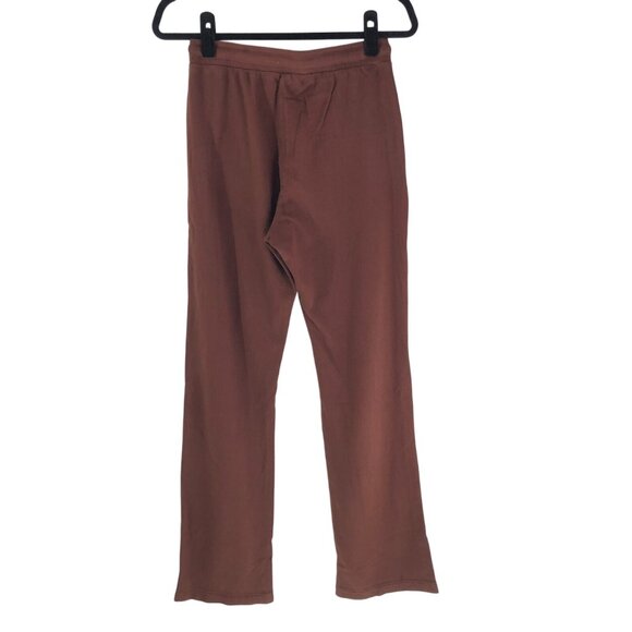 Lacausa Gia Sweats Pants Slight Flare Lightweight Terry Drawstring Brown S - Picture 4 of 6